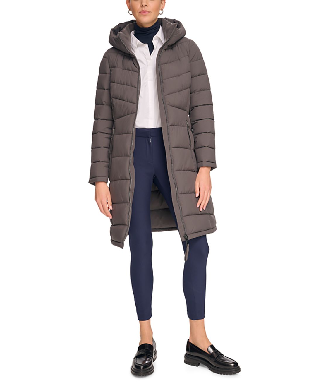 Hooded Stretch Puffer Coat