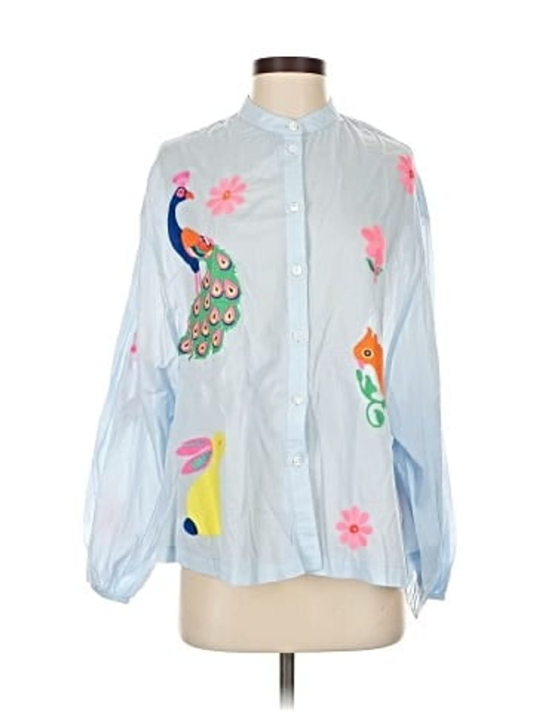 Felhi Multicolor Embroidered Organic Cotton Button-Front Shirt #2