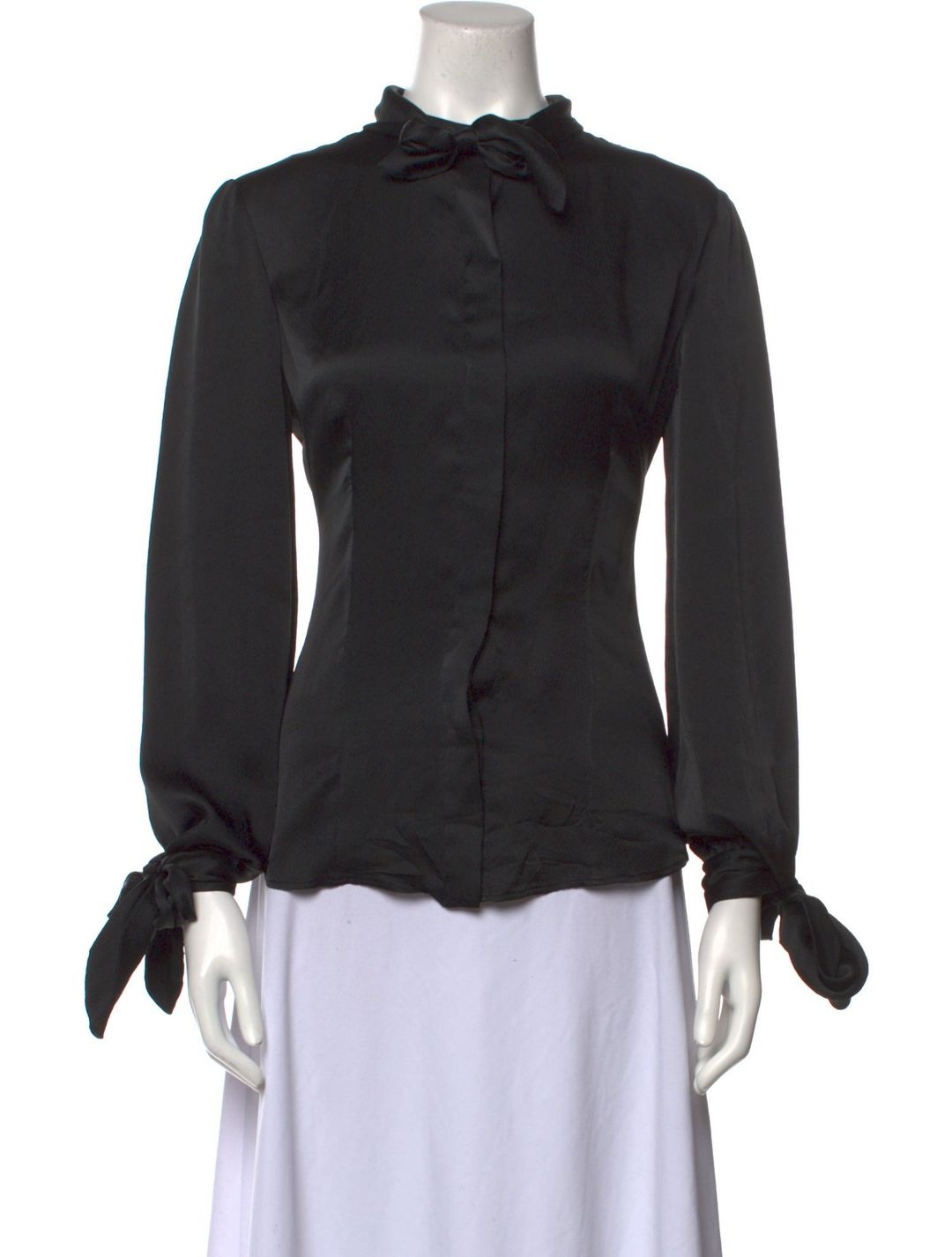 Alexander McQueen Silk Mock Neck Blouse