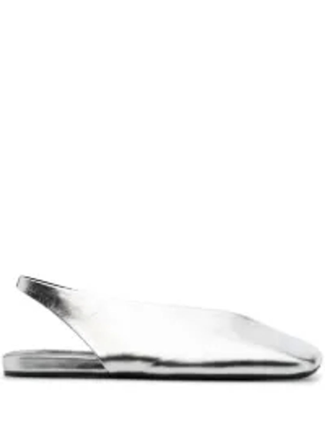 square-toe metallic ballerina shoes #2