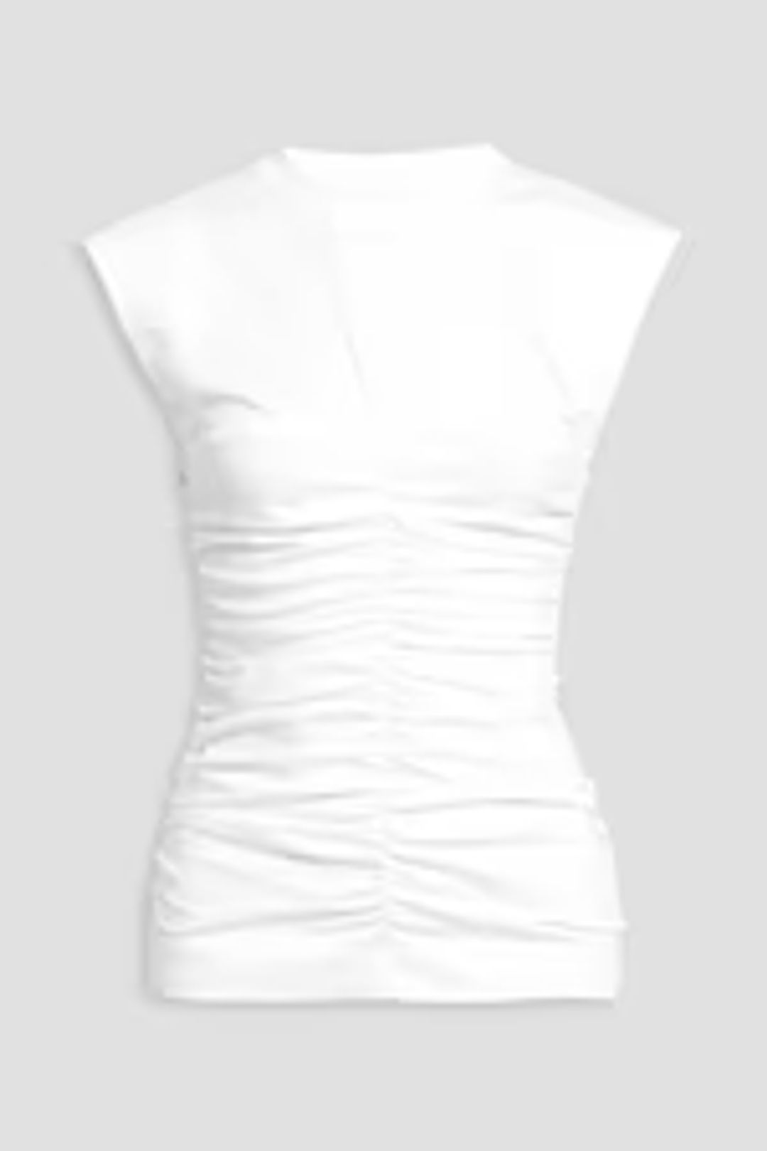 Ruched cotton-jersey top