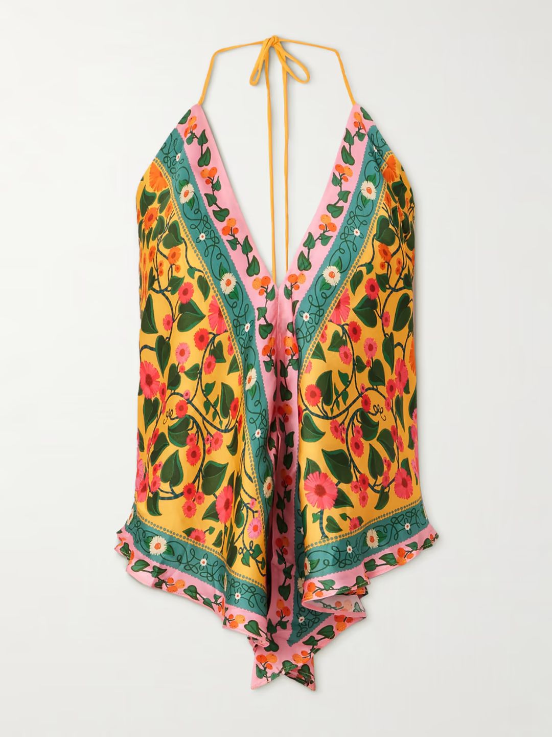 floral-print satin top