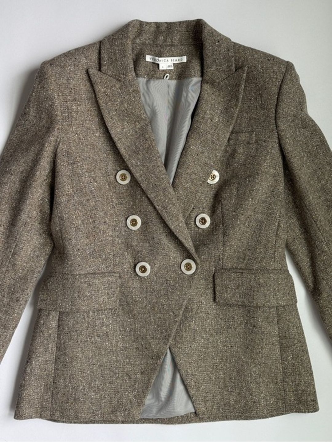 Veronica Beard Double-Breasted Tweed Blazer