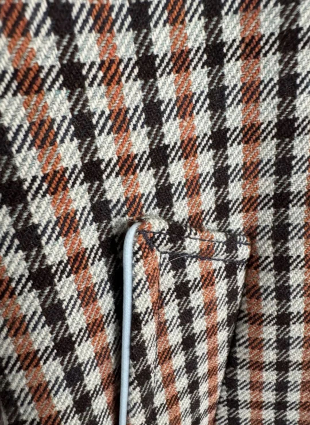Acne Studios Checked Coat In Light Blue And Orange
