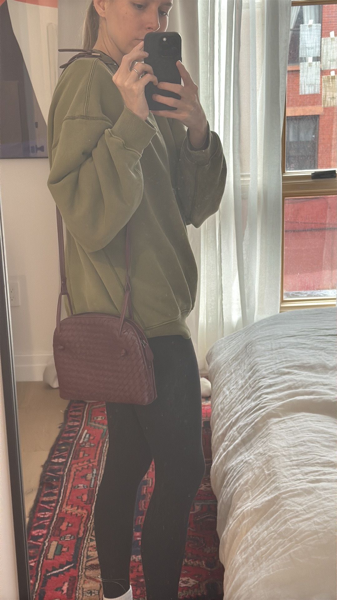 Bottega Veneta Intrecciato Nodini Crossbody Bag in Crimson