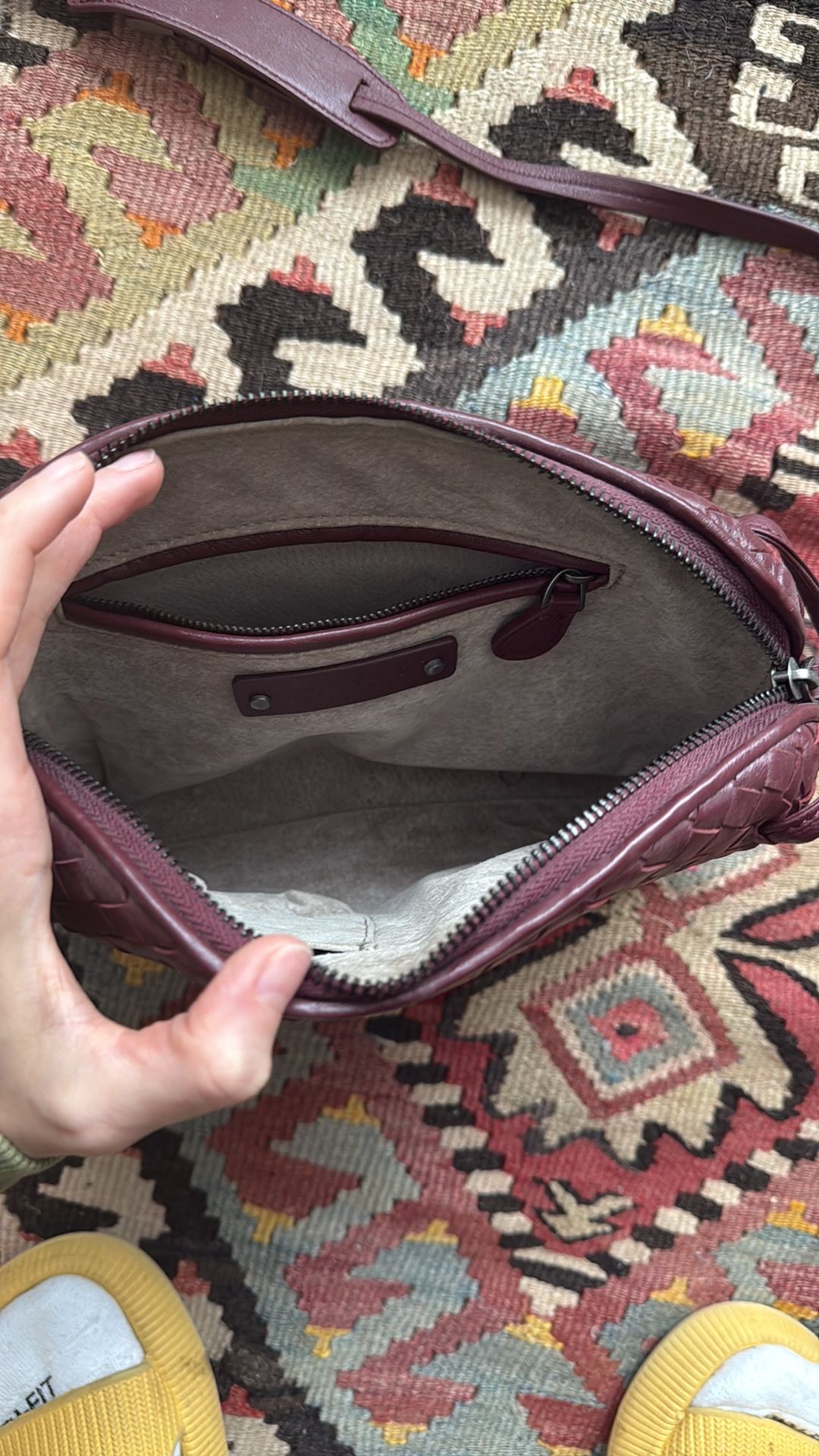 Bottega Veneta Intrecciato Nodini Crossbody Bag in Crimson