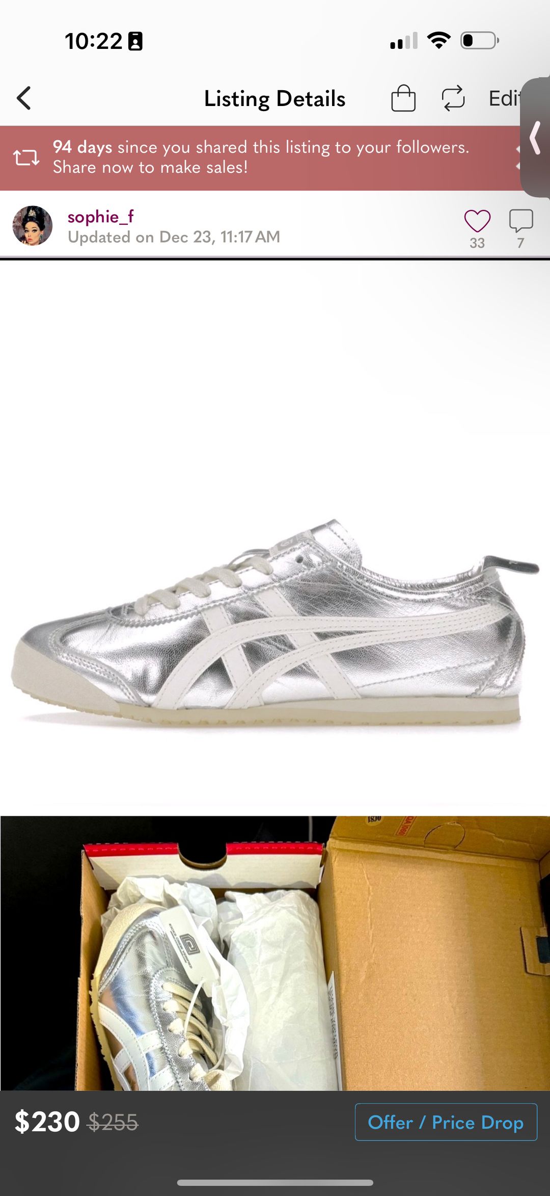 NWT Asics Onitsuka Tiger Mexico 66 Silver Off White