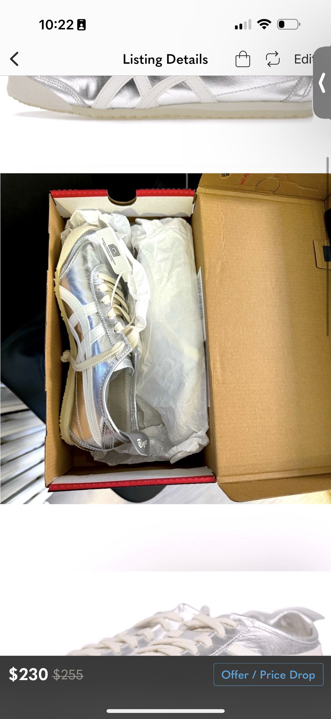 NWT Asics Onitsuka Tiger Mexico 66 Silver Off White