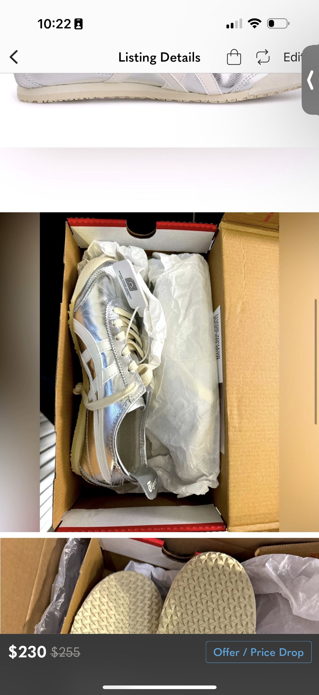 NWT Asics Onitsuka Tiger Mexico 66 Silver Off White