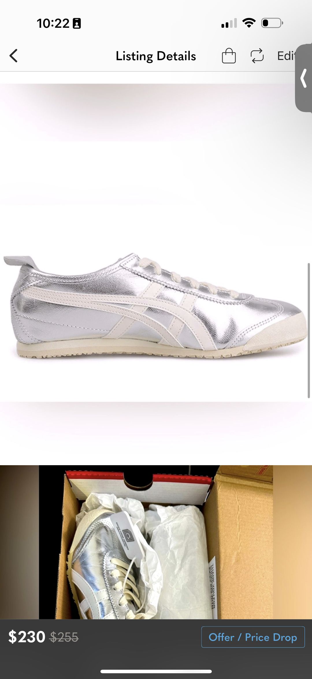 NWT Asics Onitsuka Tiger Mexico 66 Silver Off White