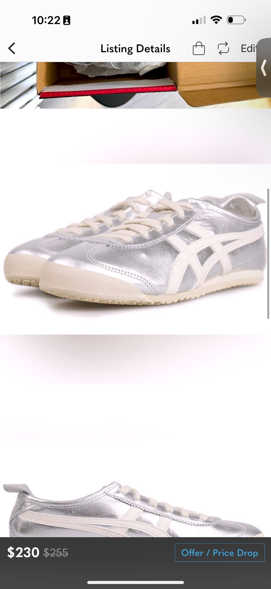 NWT Asics Onitsuka Tiger Mexico 66 Silver Off White