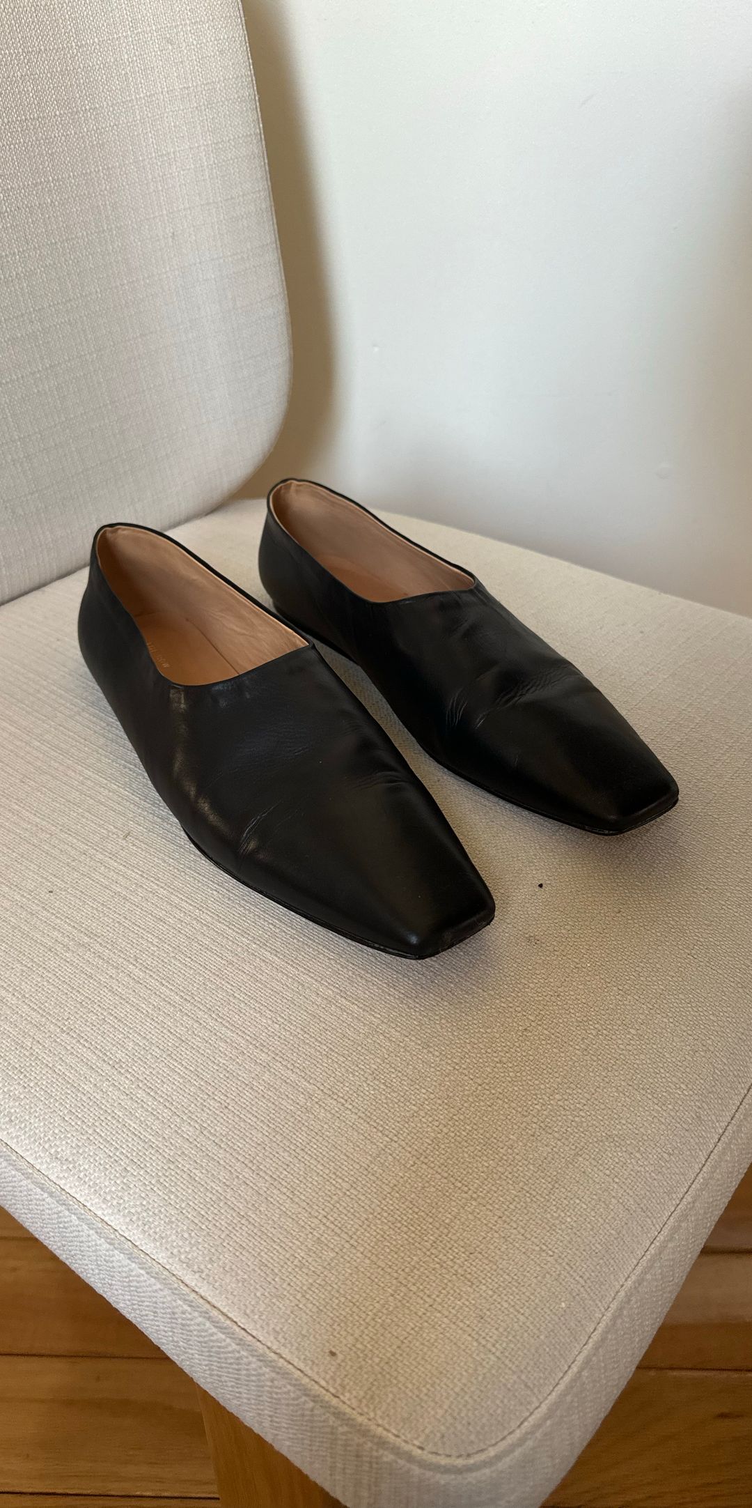 Square Toe Leather Flats