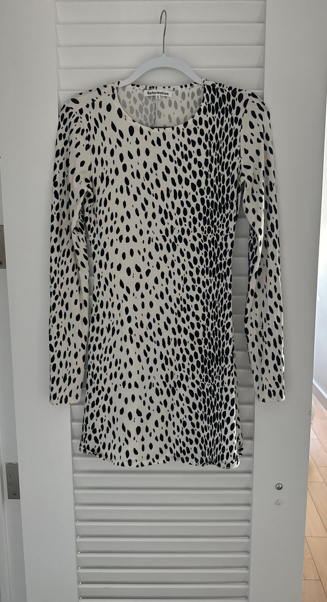 Reformation Kenmare Long Sleeve Knit Minidress In Cheetah