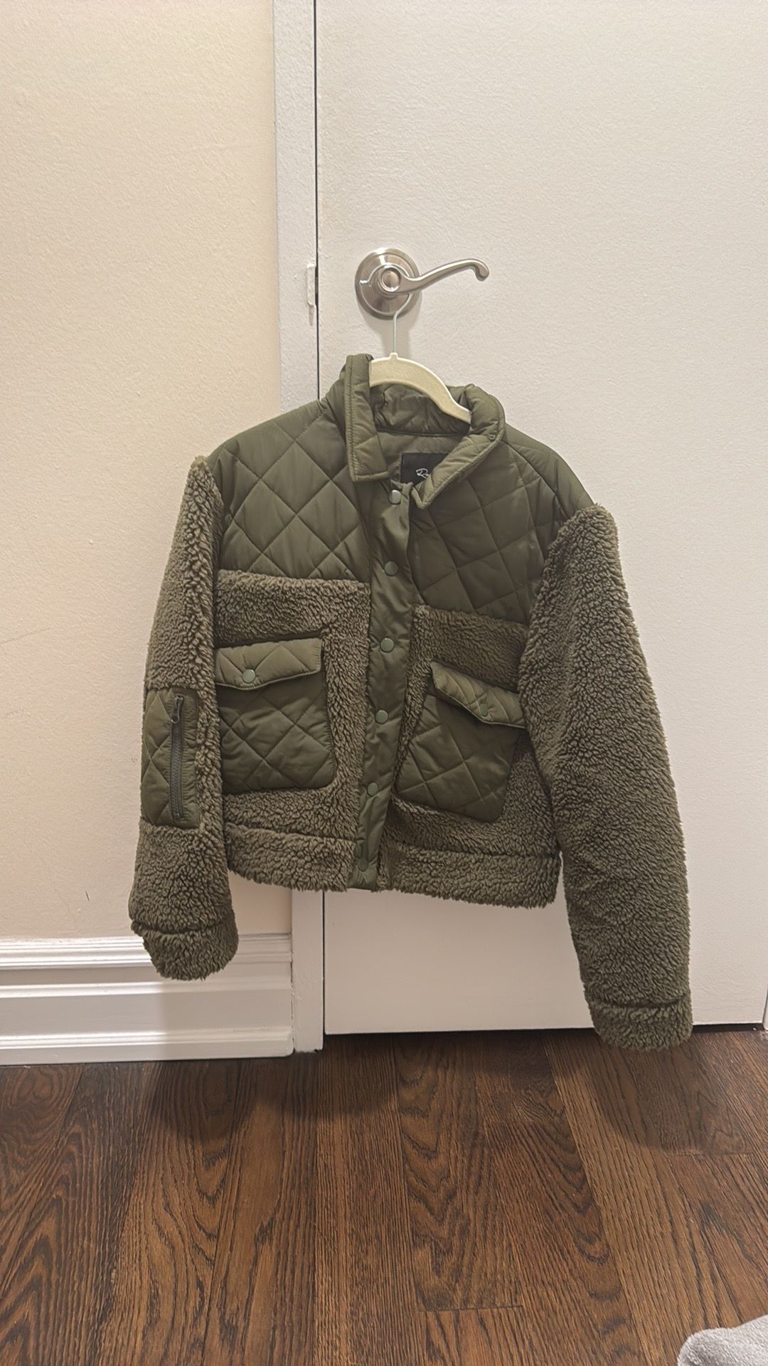 Rails Peyton Womens Quilted Mixed Media Teddy Coat