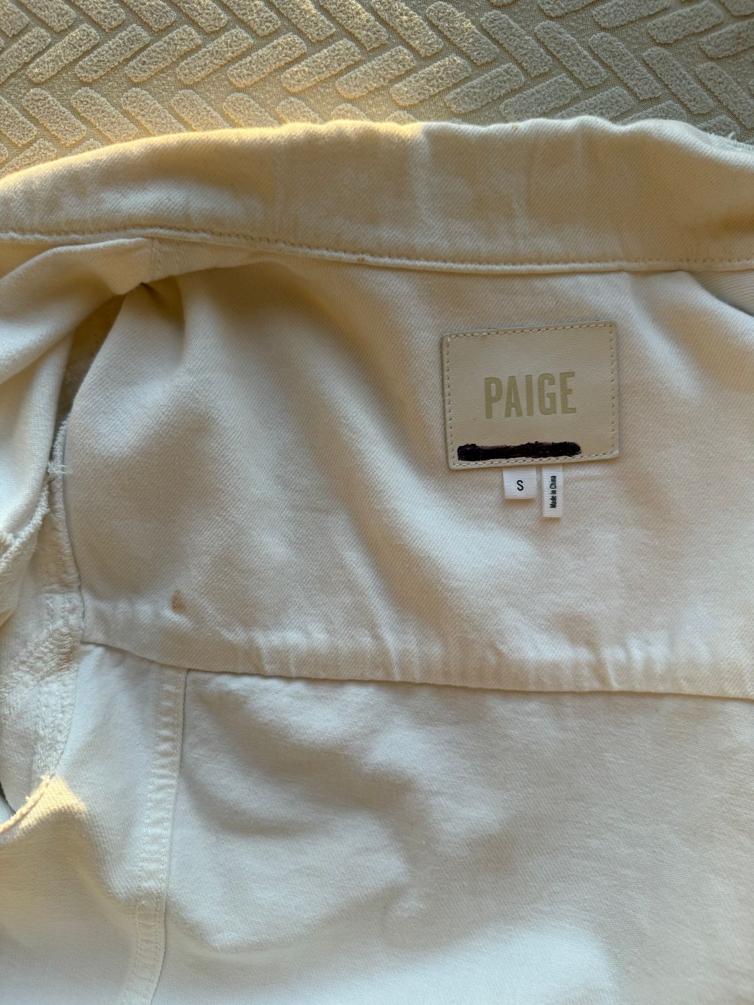 Paige Paige white distressed denim jacket
