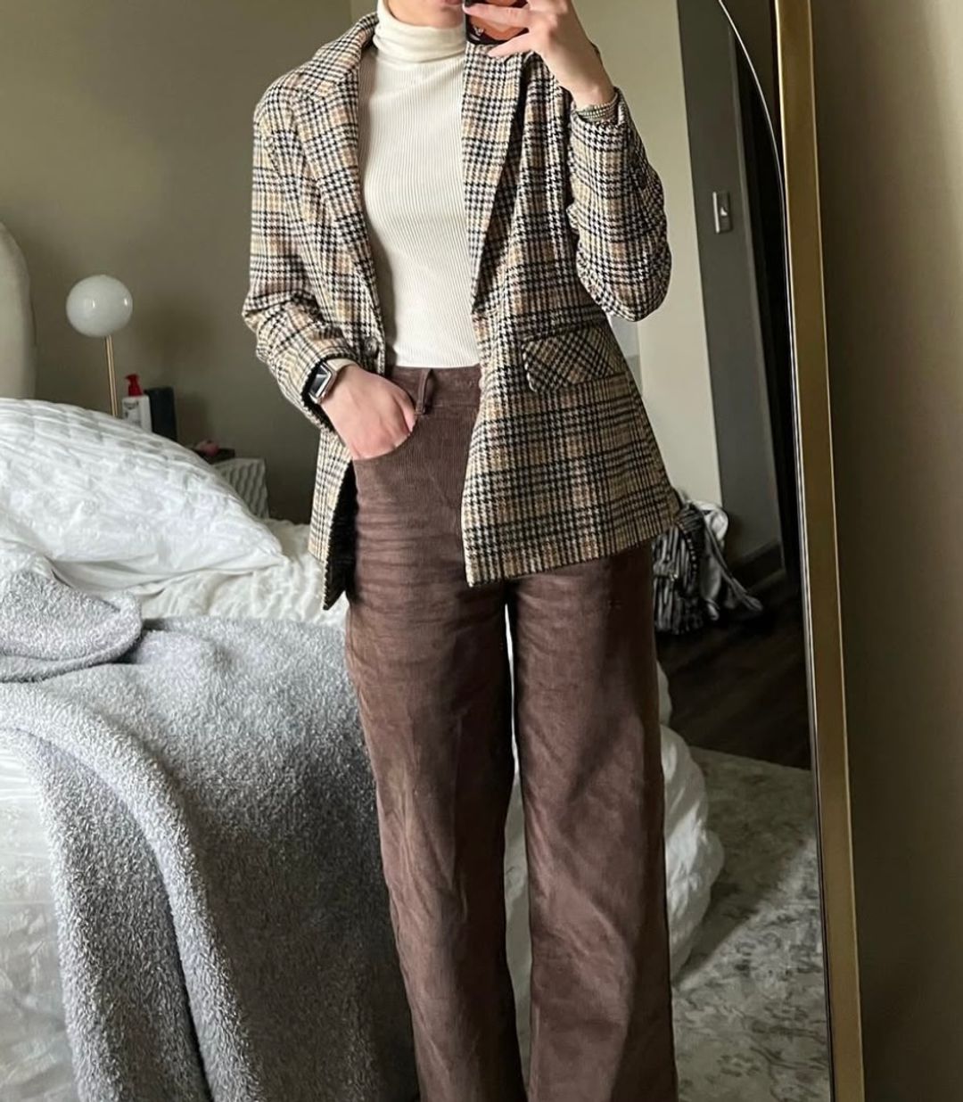 Plaid single breast blazer multicolor