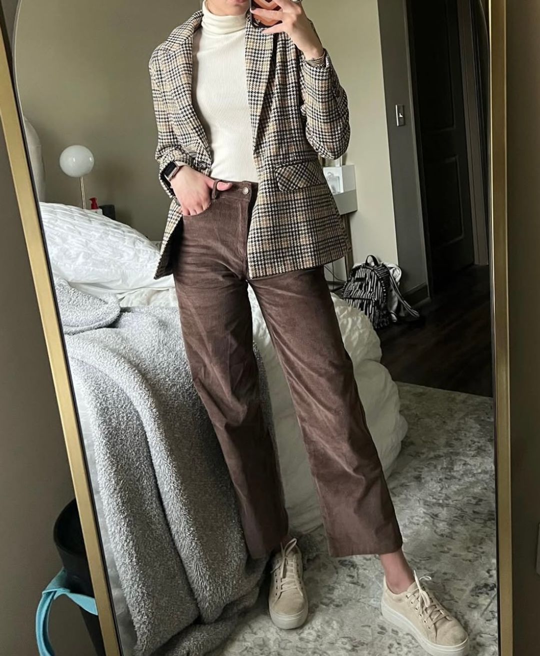 Plaid single breast blazer multicolor