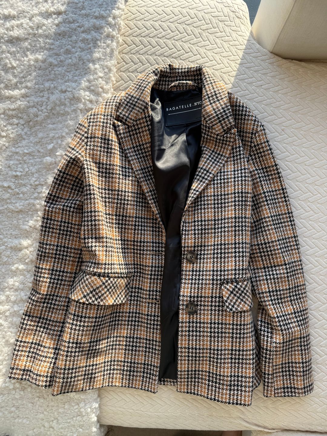Plaid single breast blazer multicolor