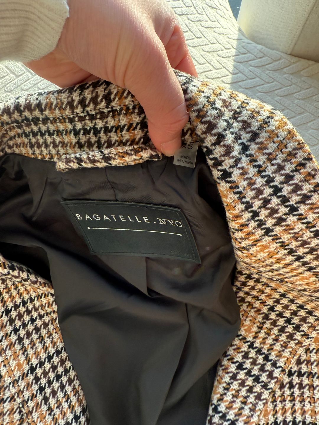 Plaid single breast blazer multicolor