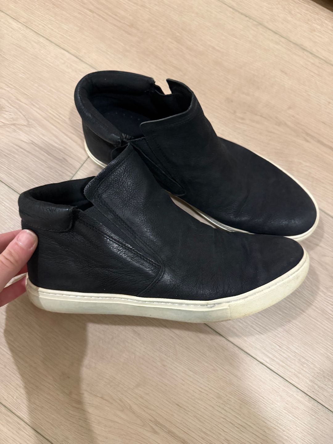 Black suede high tops