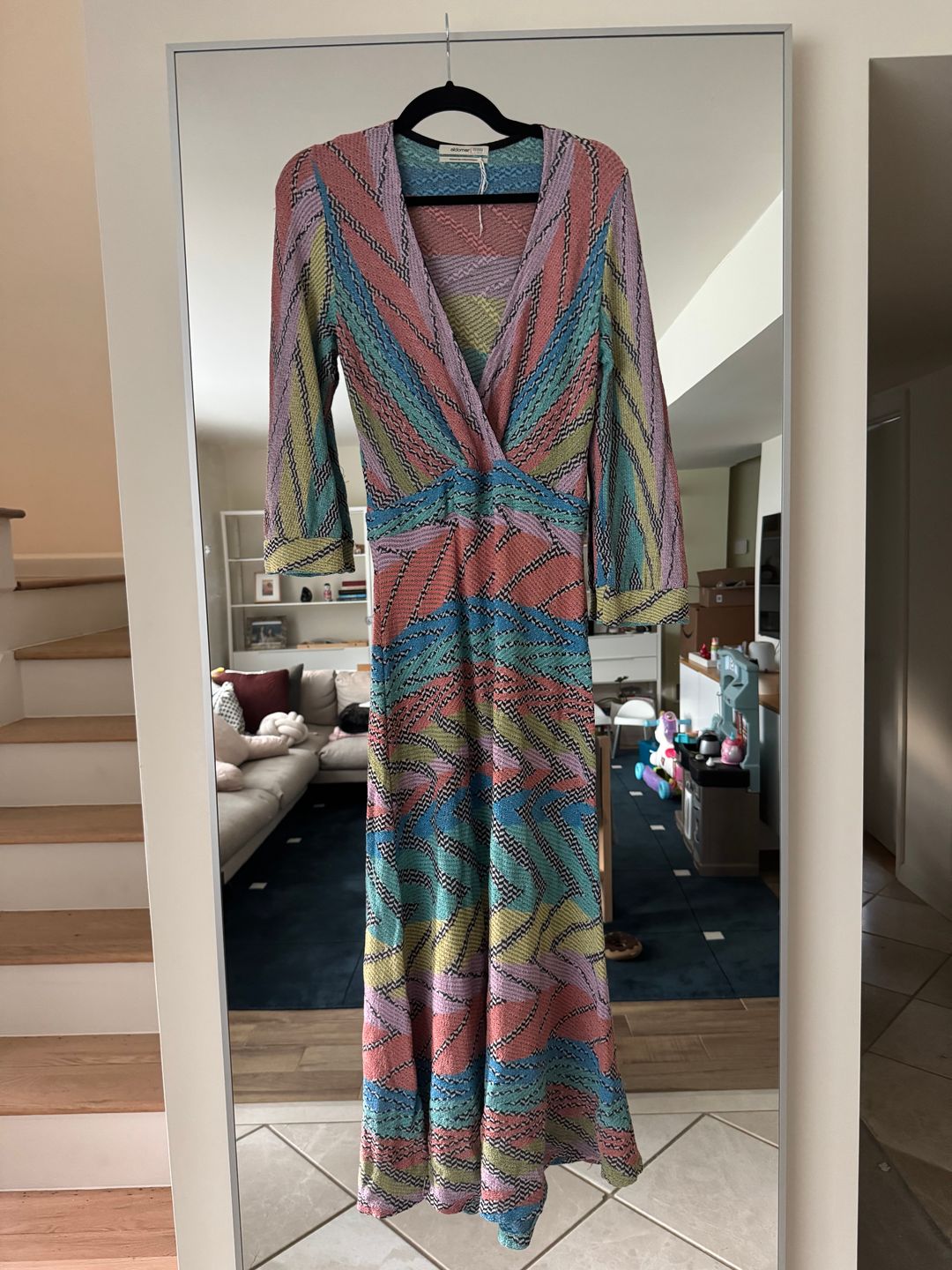 Vintage fabulous pride party rainbow knit dress