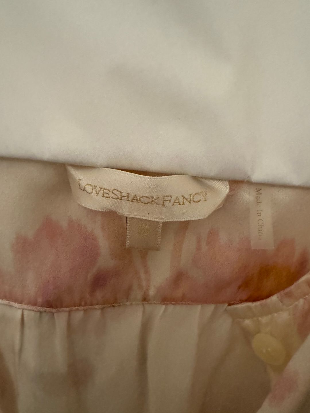 LoveShackFancy Loveshackfancy silk button down blouse 