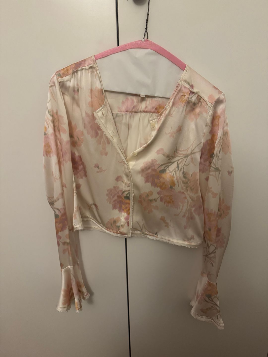 LoveShackFancy Loveshackfancy silk button down blouse 