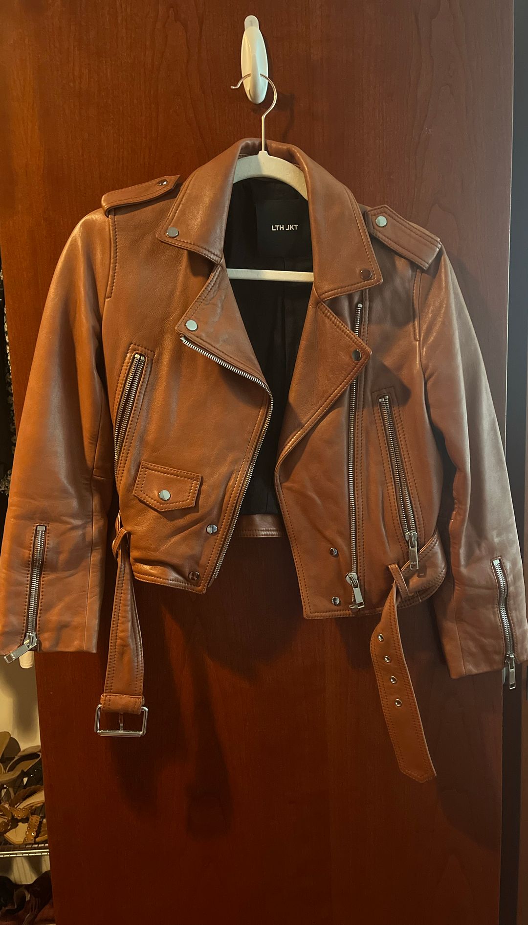 Maya cropped biker jacket