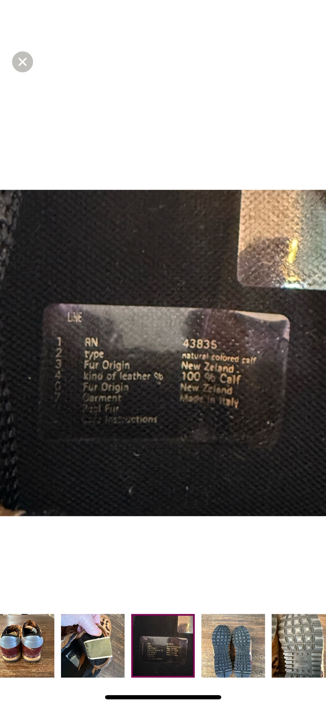 Valentino Valentino Garavani Pony Hair Leopard Print Rockstud Trainers Size 8