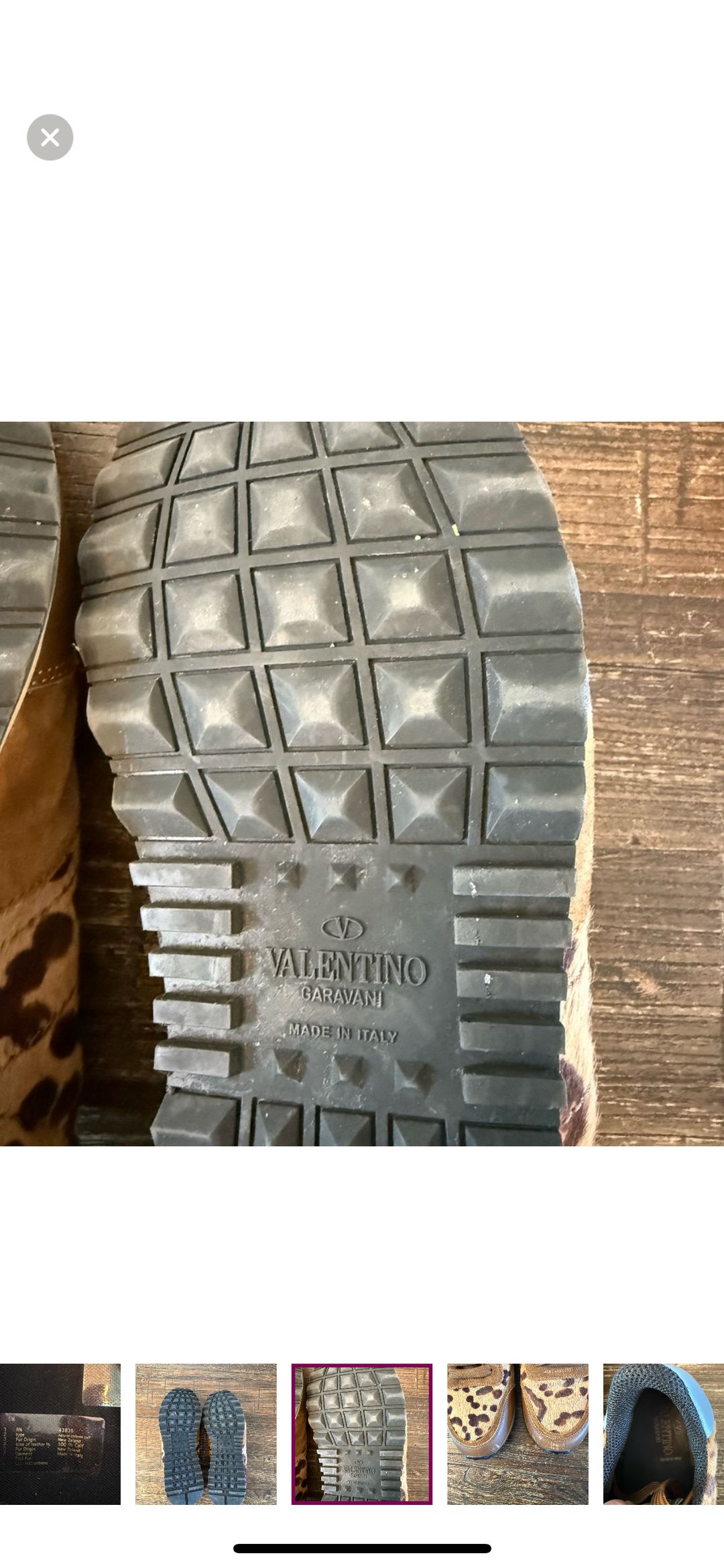 Valentino Valentino Garavani Pony Hair Leopard Print Rockstud Trainers Size 8