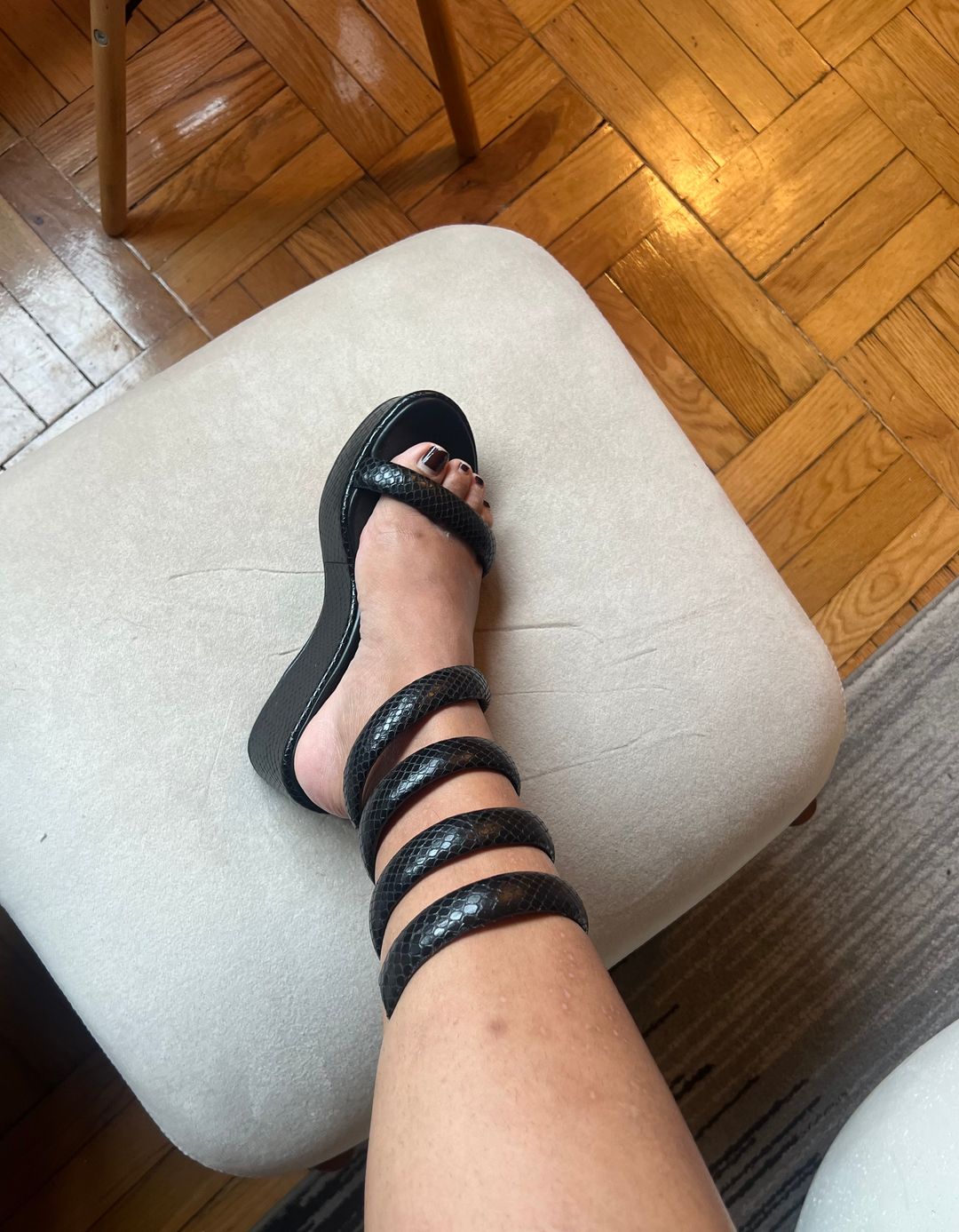 Cult Gaia Sandals snake skin texture 