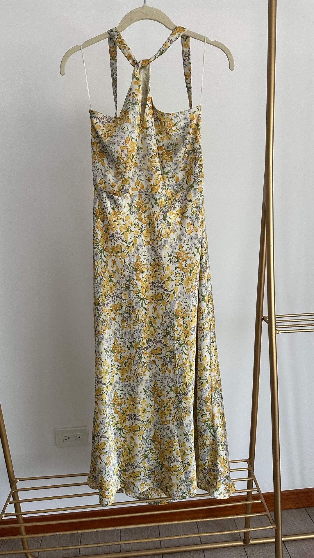 NWT ASTR the Label Sandrine Floral Halter Midi Dress