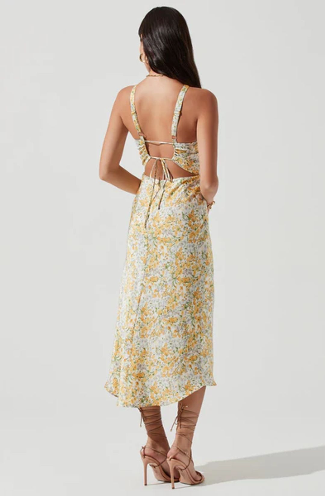 NWT ASTR the Label Sandrine Floral Halter Midi Dress