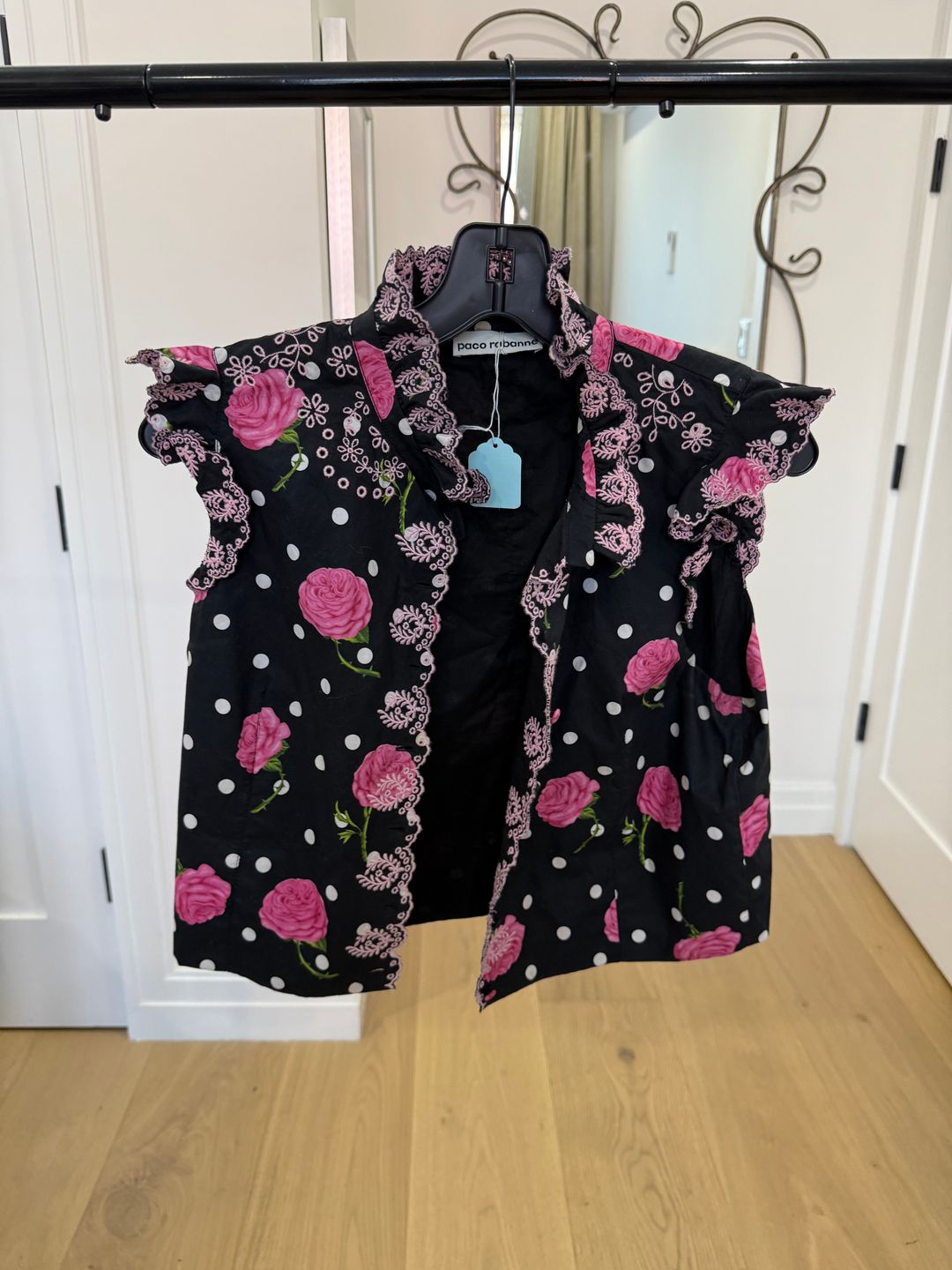 Lace Trimmed Broderie Anglaise Cotton Poplin Blouse