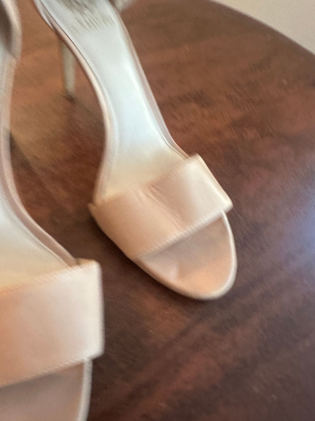 Pale pink leather heels