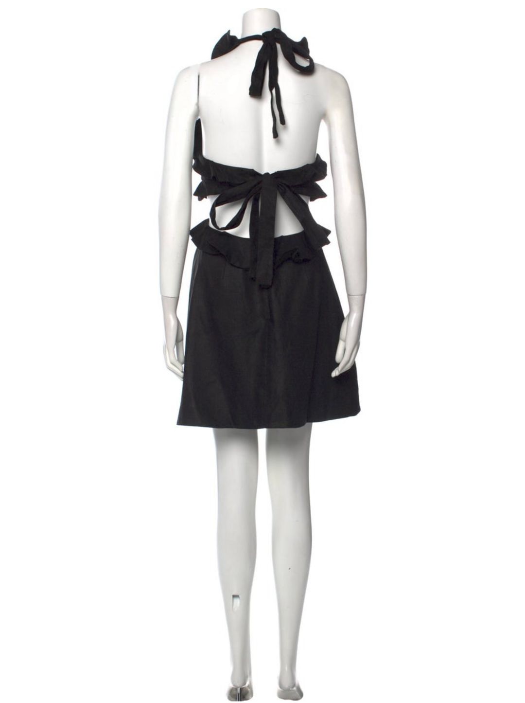 Zimmermann Postcard Linen Ruffled Tie-Back Mini Dress