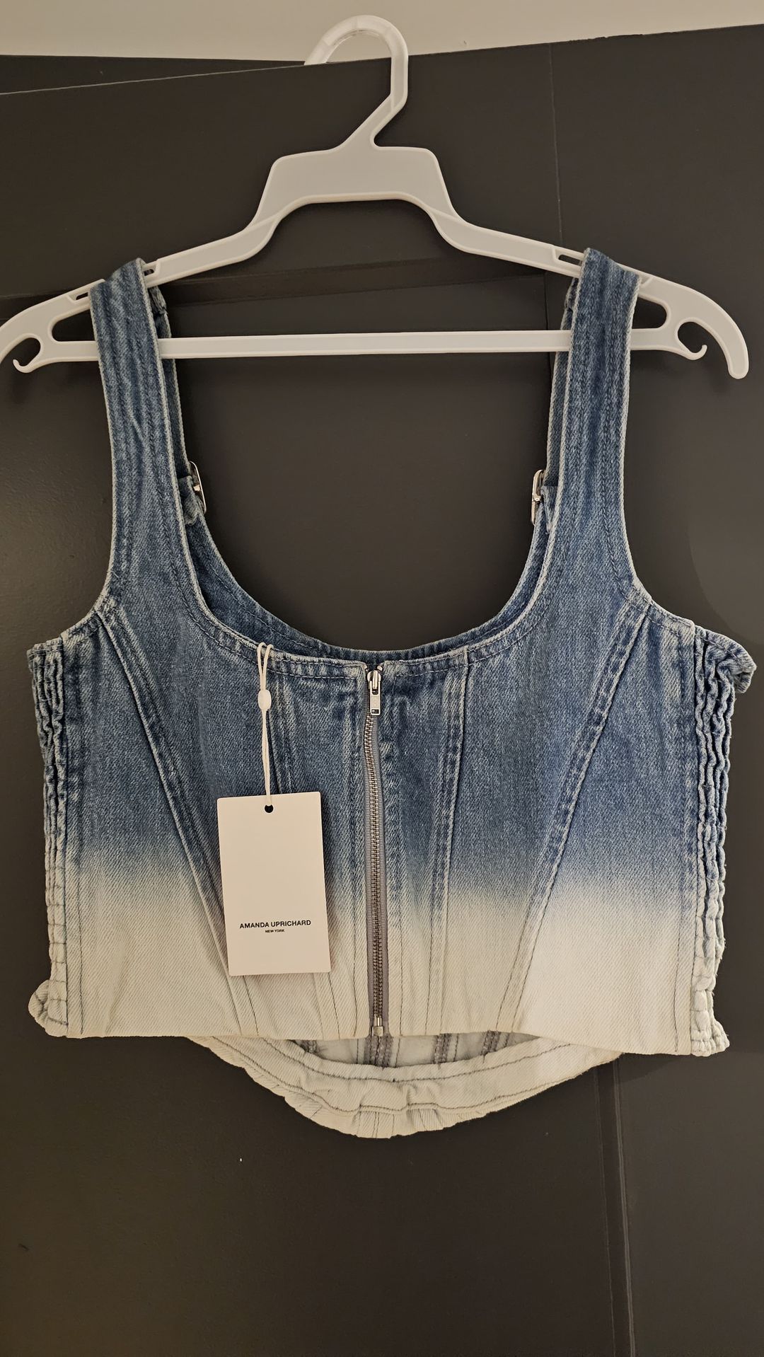 NWT Amanda Uprichard Raisa Denim Top