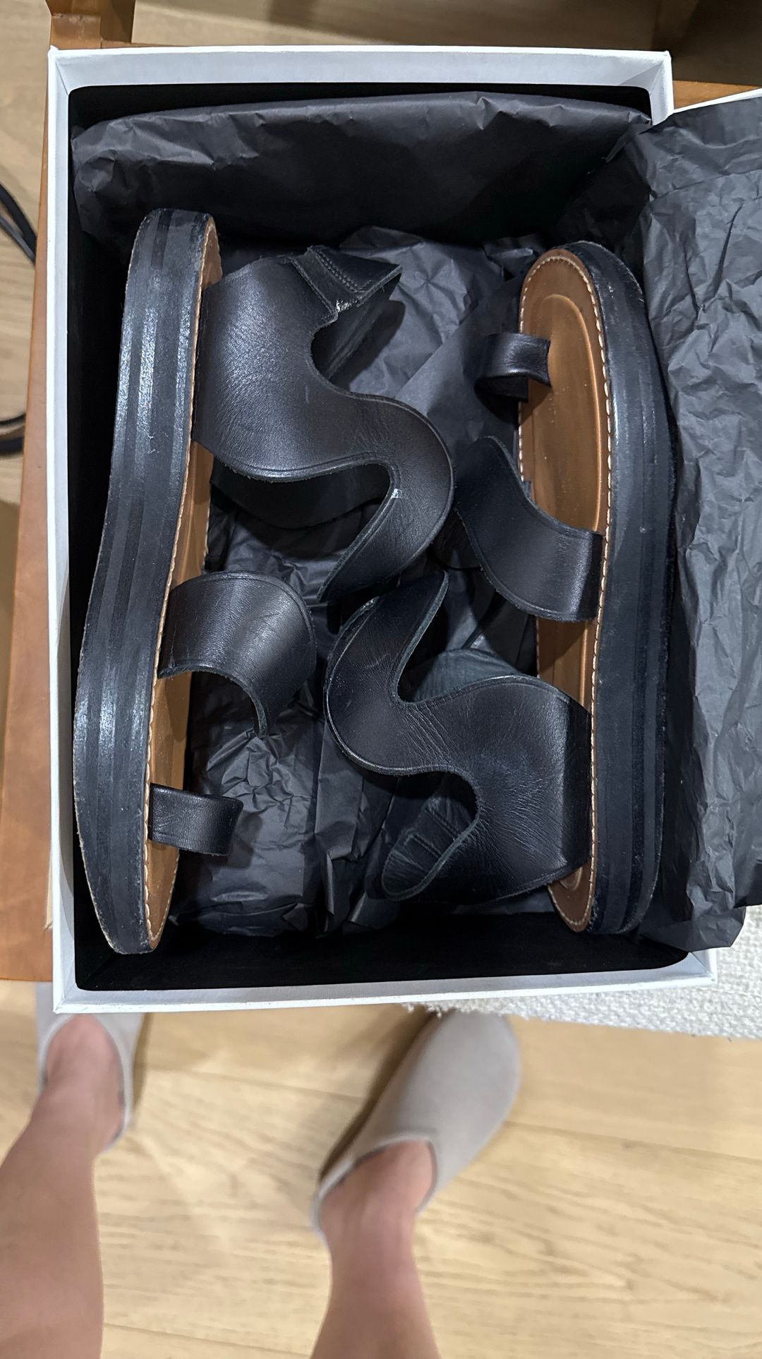 Celine Leather Slingback Sandals