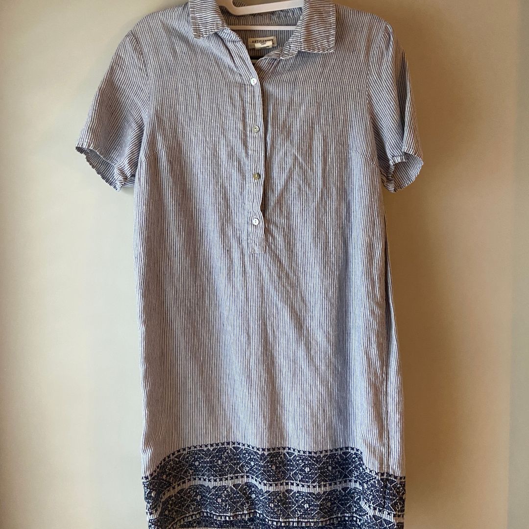 100% Linen Striped Dress