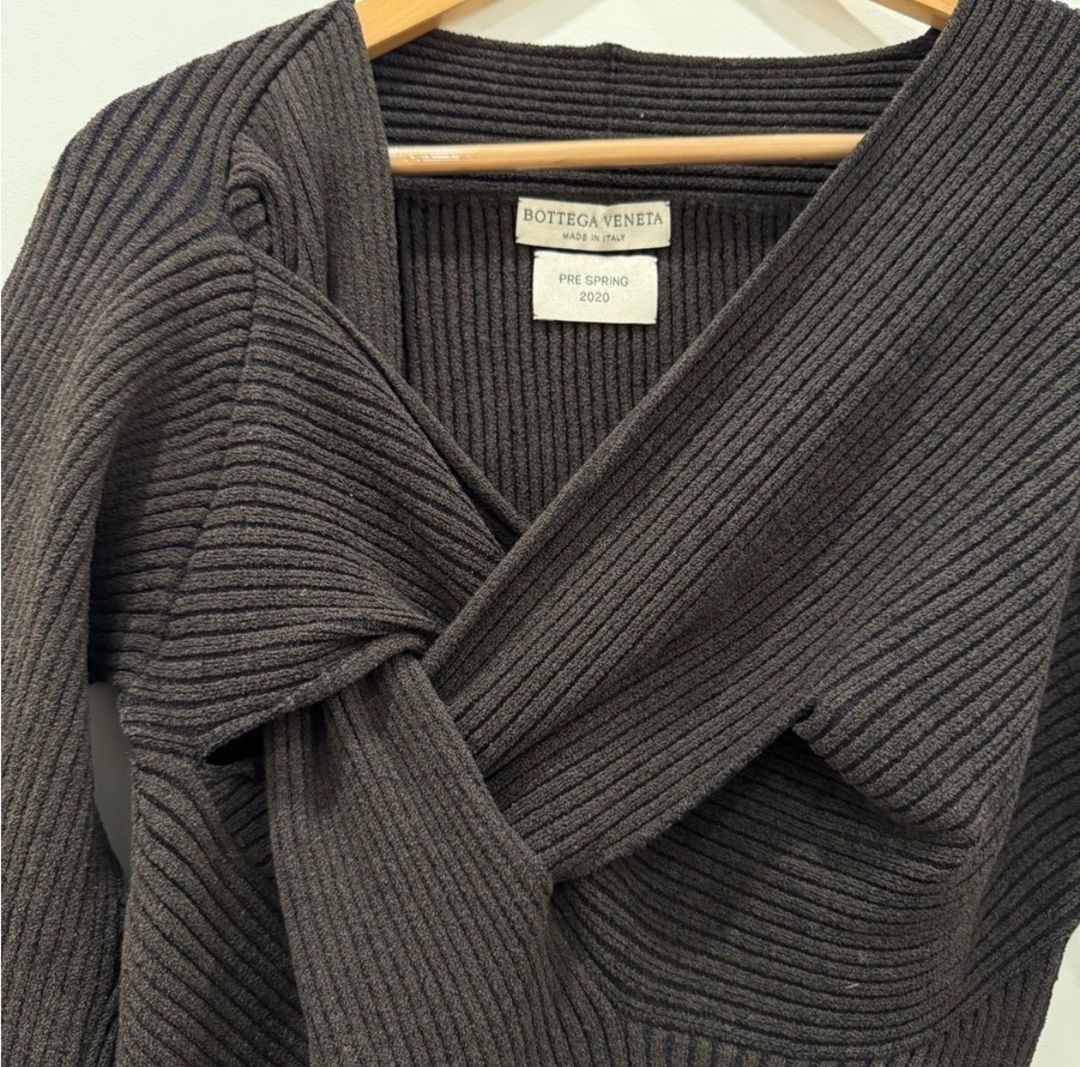 Bottega Veneta Black Ribbed Knit Top