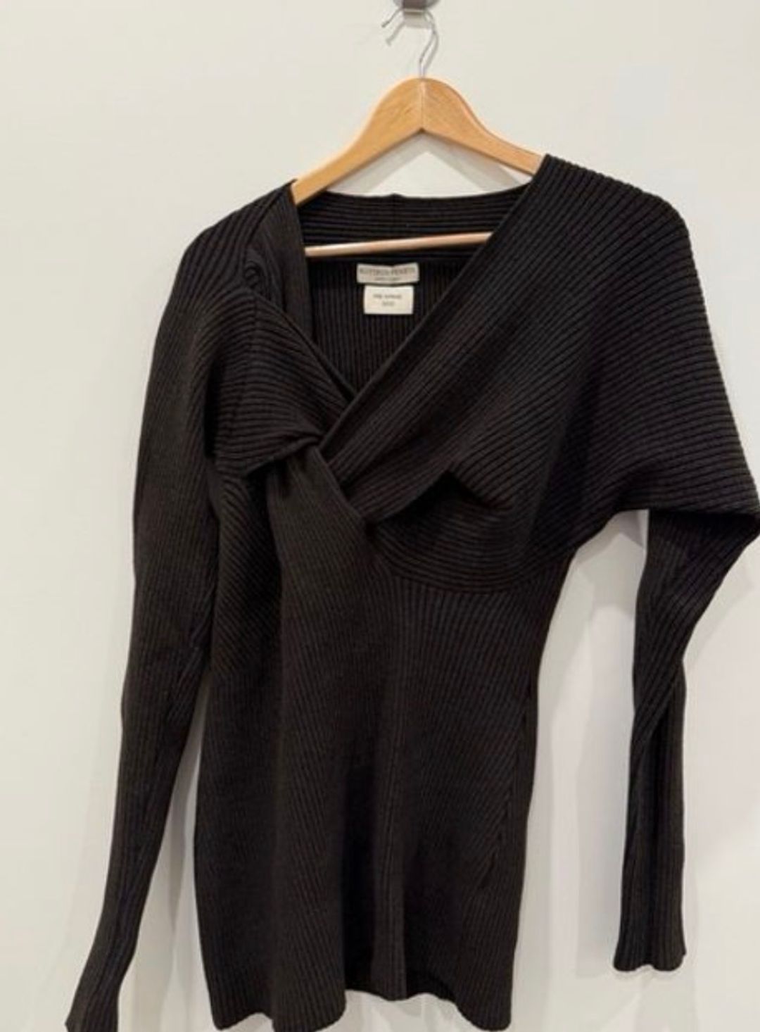 Bottega Veneta Black Ribbed Knit Top
