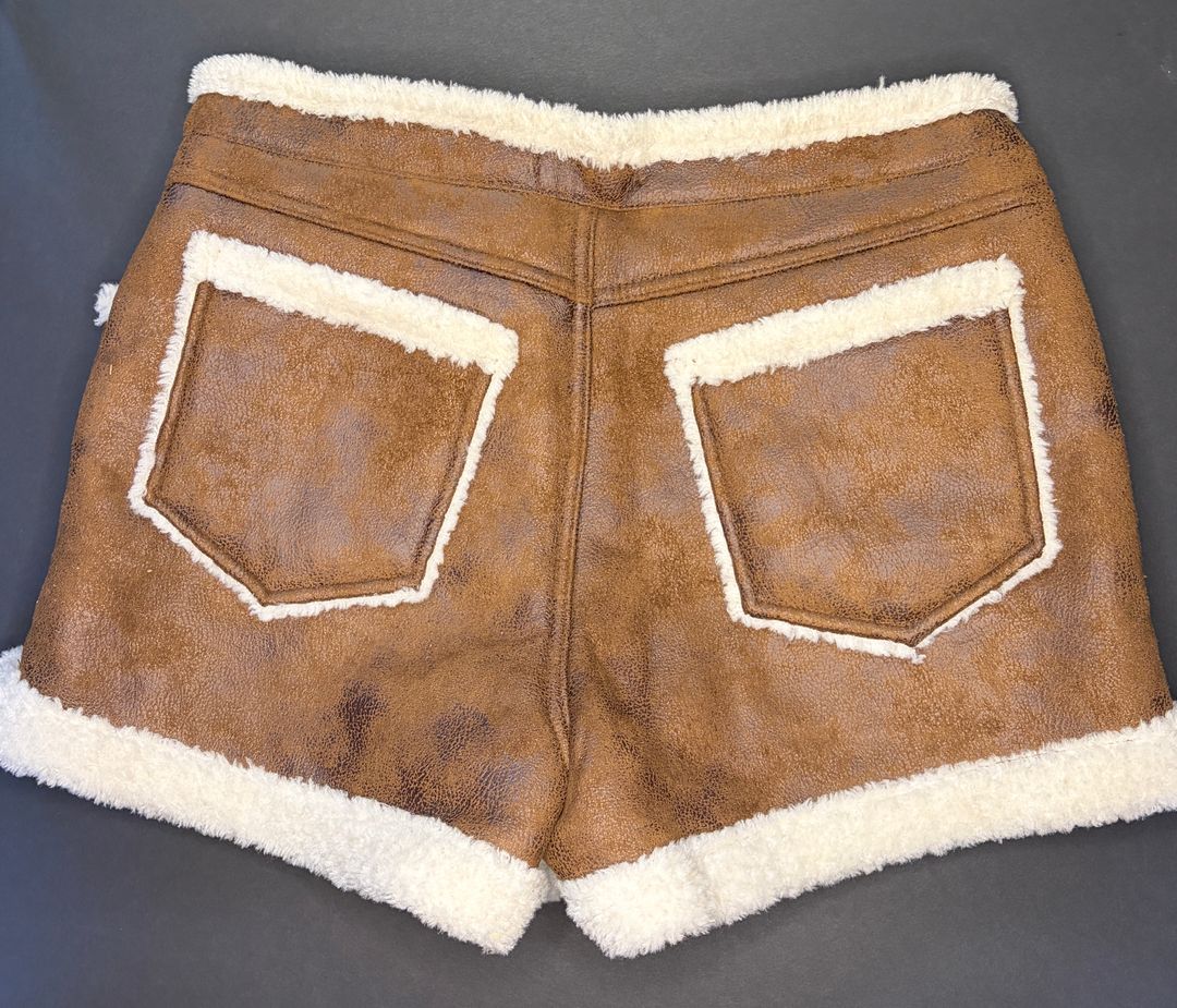 Faux Suede Sherpa Shorts
