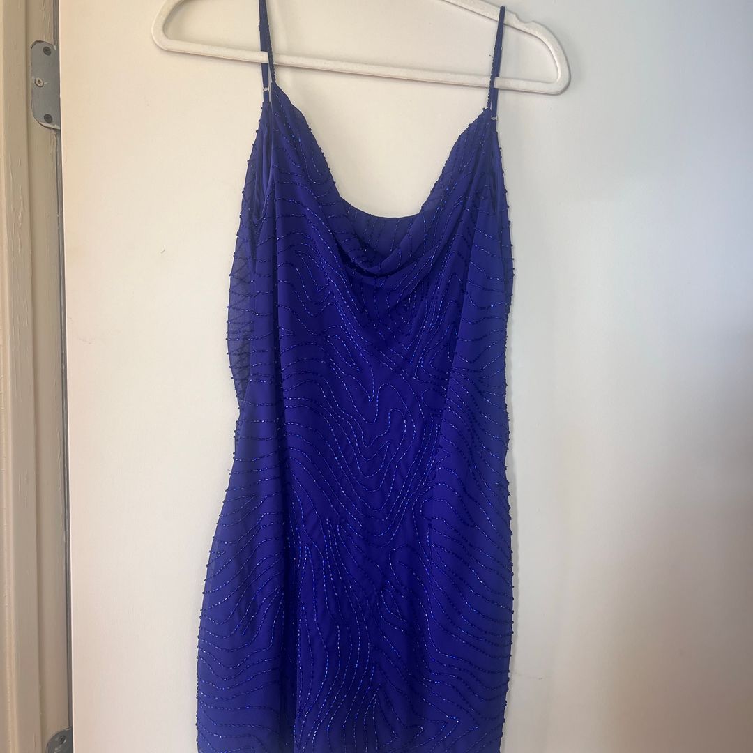 Rat & BOA Blue Beaded Mini Dress