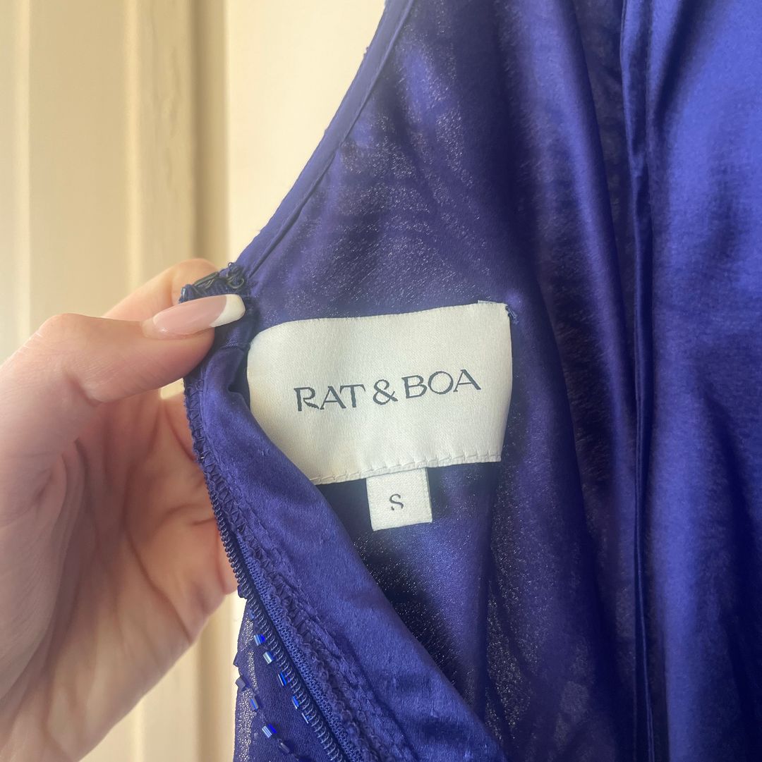 Rat & BOA Blue Beaded Mini Dress