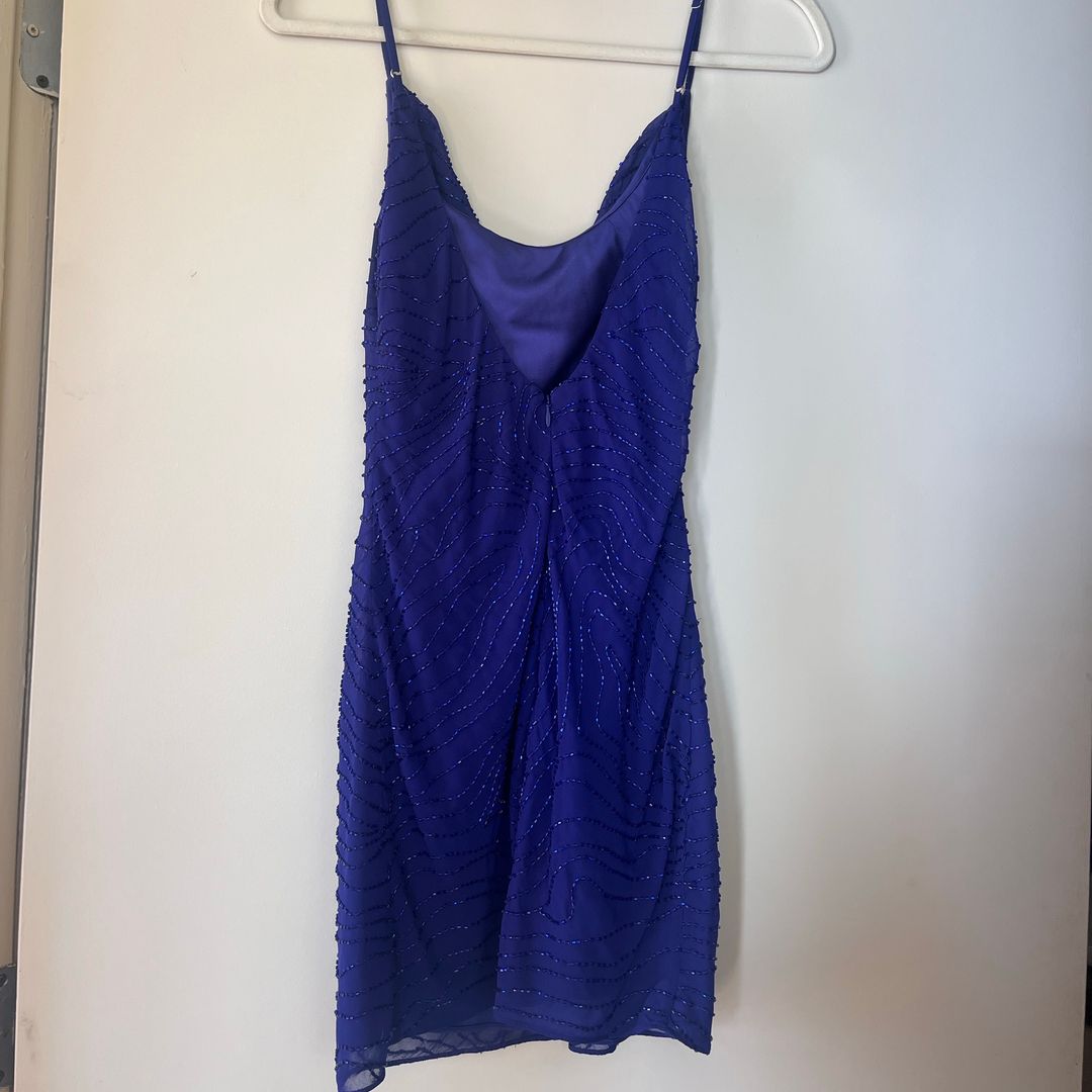 Rat & BOA Blue Beaded Mini Dress