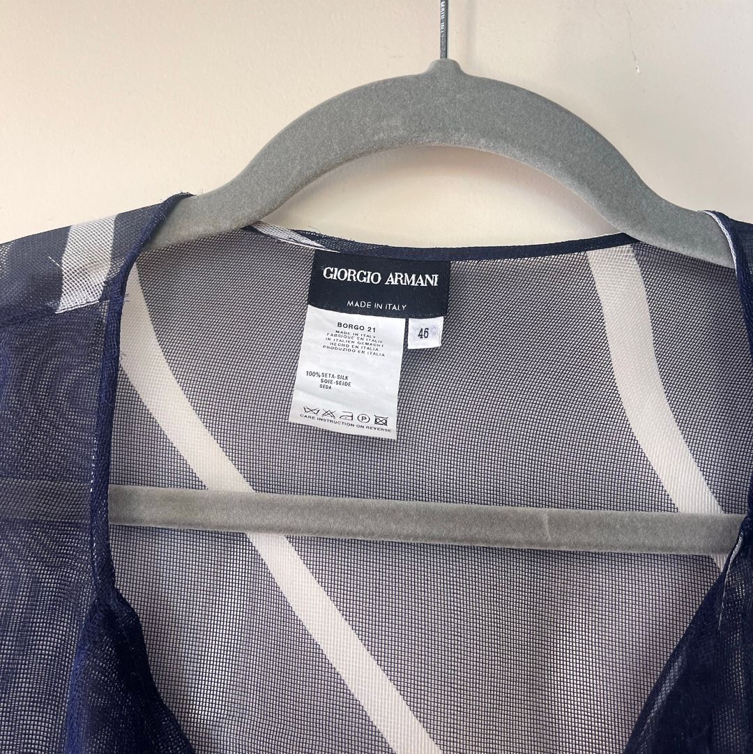 Giorgio Armani Vintage Sheer Organza Blouse
