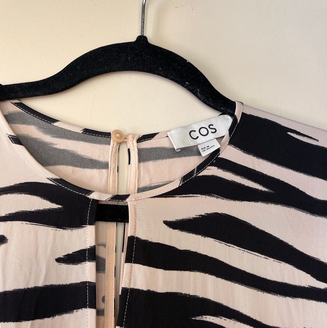 Black and white tiger patterned dress