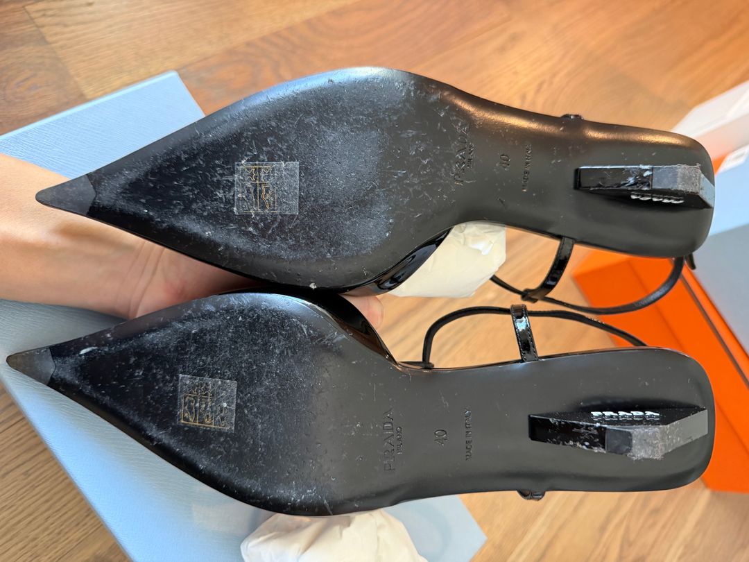 PRADA patent t-strap heels