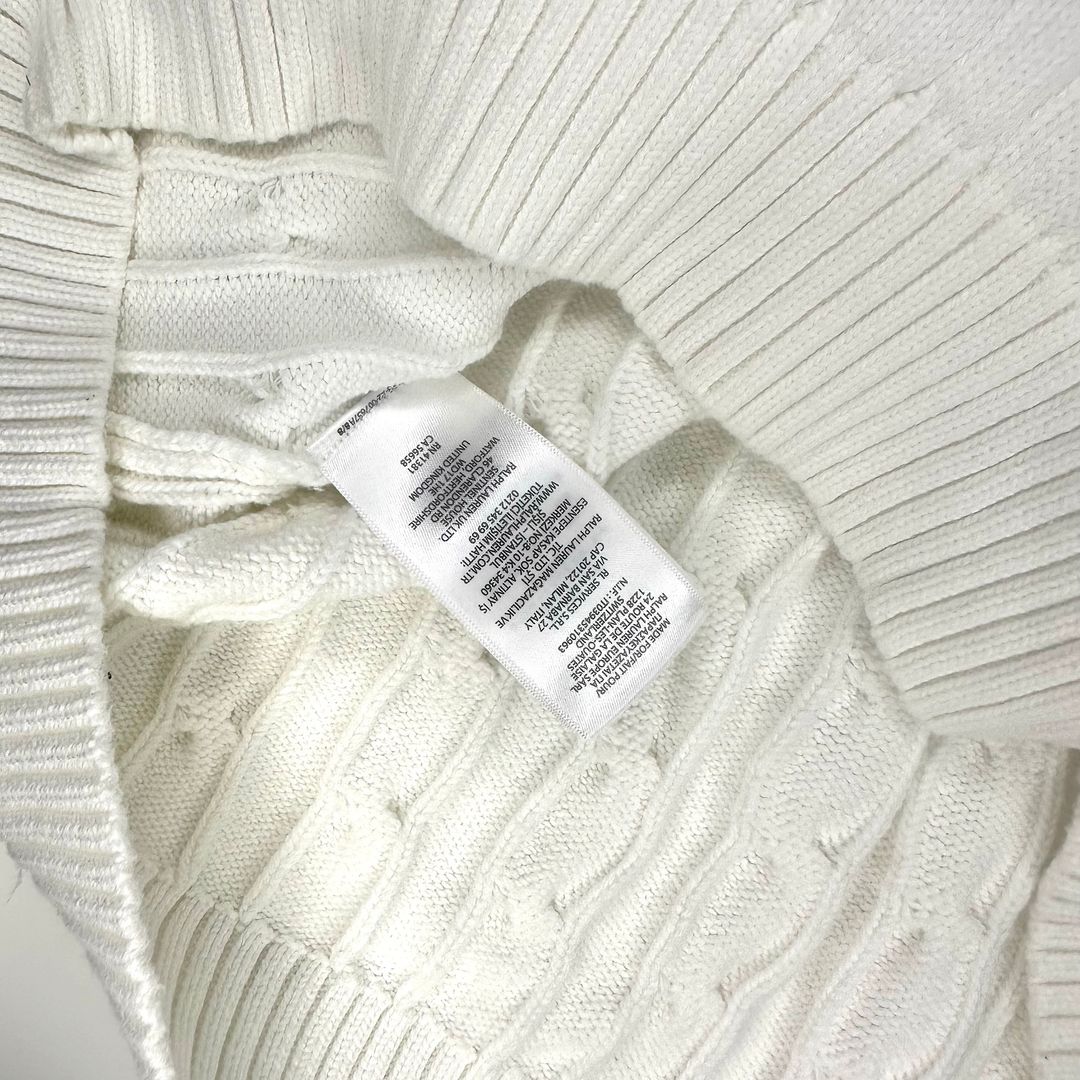 White Cable Knit Sweater