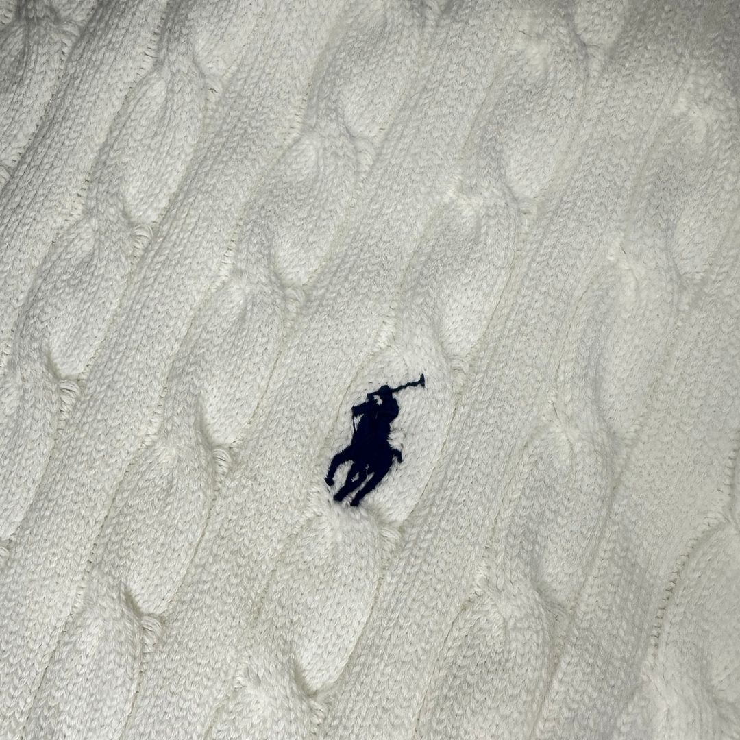 White Cable Knit Sweater